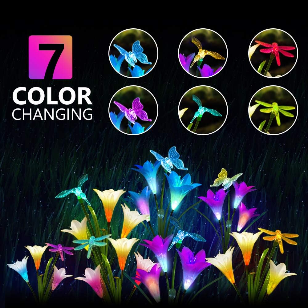 Lily Flowers Hummingbird Decorative Solar  Lights  ⚡ Diwali Sale⚡