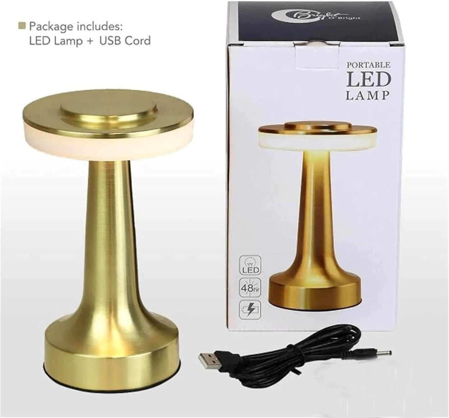 🌟 Golden Glow: Wireless LED Table Lamp for Any Occasion ✨