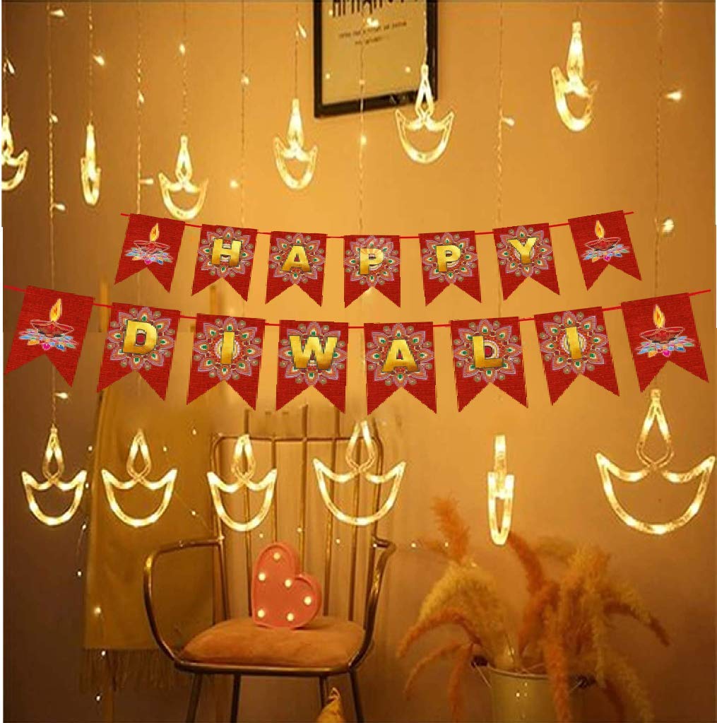 🪔 DIYA CURTAIN LED LIGHTS ( 12 Diya's )