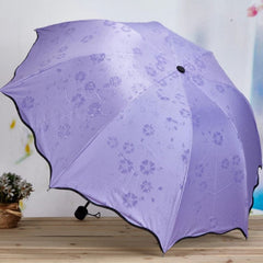 🌂Meet Water Colour Changing Flowers Pattern Printing Magic Umbrellas Rain UV 3 Folding Umbrella🌧️🔥BUY 1 GET 1 FREE🔥