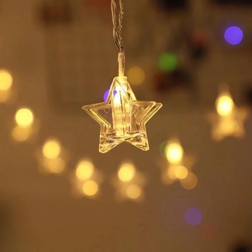 16 Star Photo Clip String with LED Lights