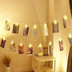 16 Star Photo Clip String with LED Lights