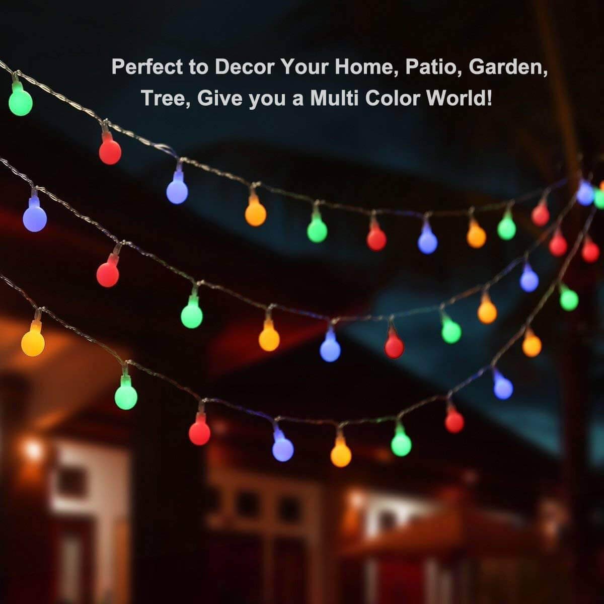 Battery Powered LED Ball String Light (20 BULB) PACK OF TWO SETS