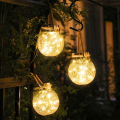 Hanging Solar Jar Lights (Warm White) 2 PC SET