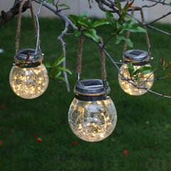 Hanging Solar Jar Lights (Warm White) 2 PC SET