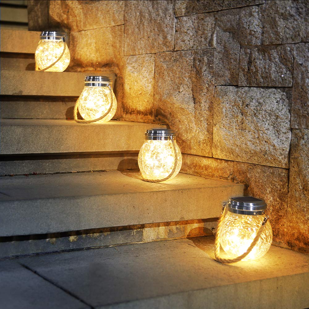 Hanging Solar Jar Lights (Warm White) 2 PC SET