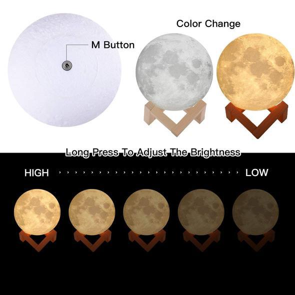 7 Color Changing Moon Lamp Light (15 CM)