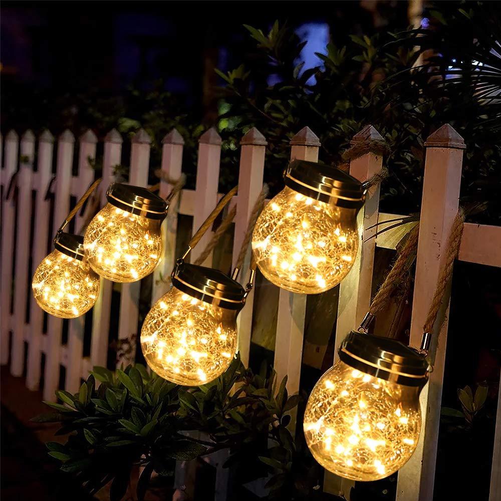 Hanging Solar Jar Lights (Warm White) 2 PC SET