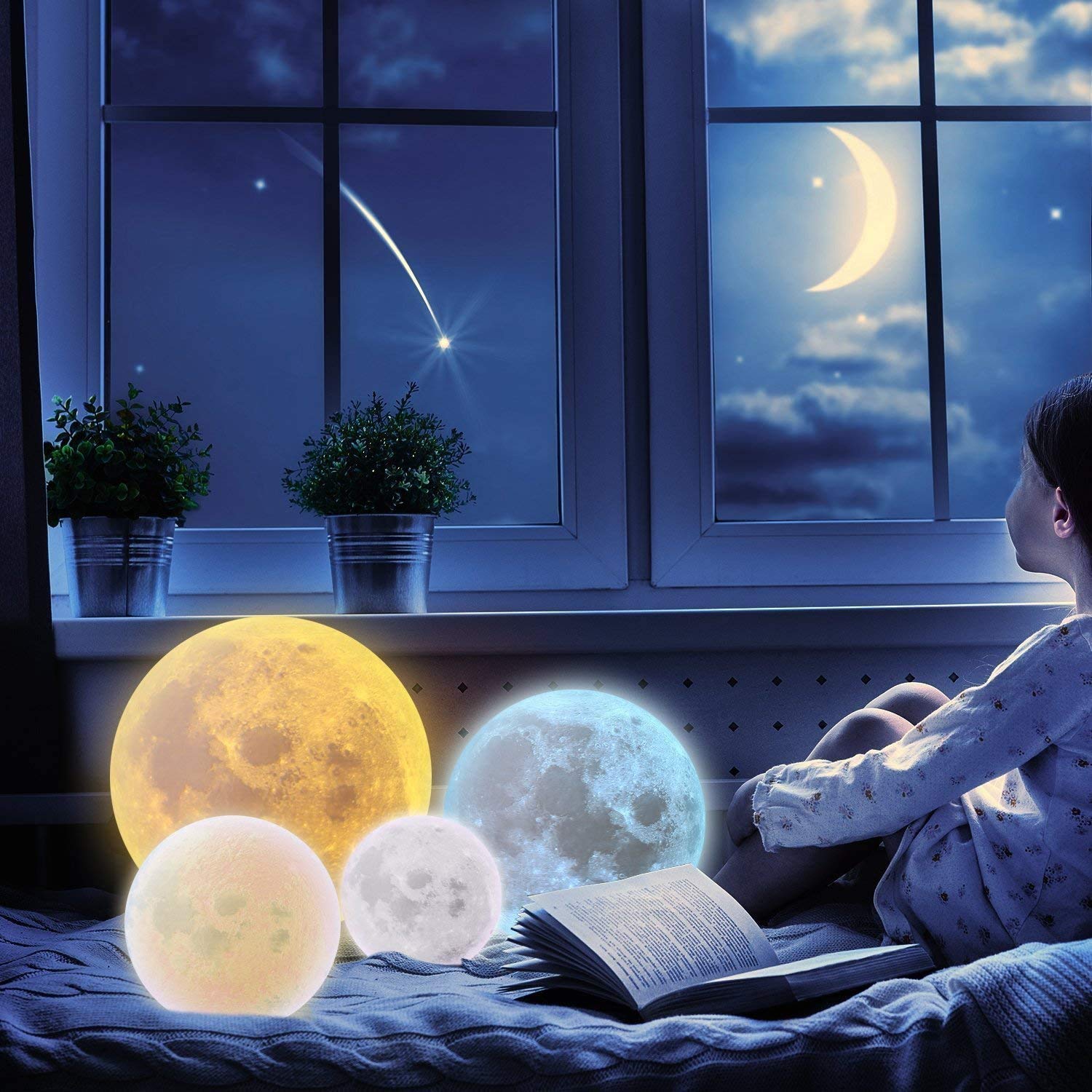 7 Color Changing Moon Lamp Light (15 CM)