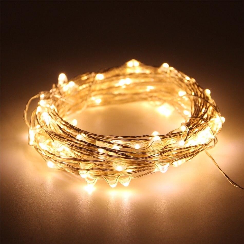 10 Meters LED Copper Wire with Decorative Fairy Lights (100 LED Lights) Pack Of Two