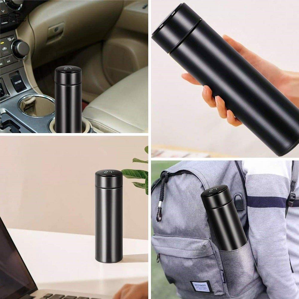 Double Wall Thermal Insulated Water Bottle with LED Temperature Display (500 ML)