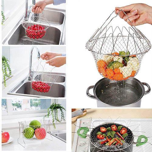 Multipurpose Foldable Stainless Steel Chef Basket