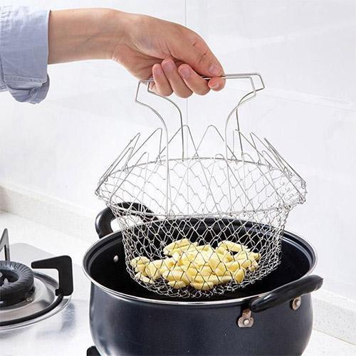 Multipurpose Foldable Stainless Steel Chef Basket