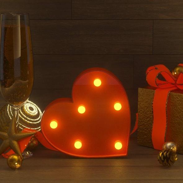 Heart Shape LED Marquee Light