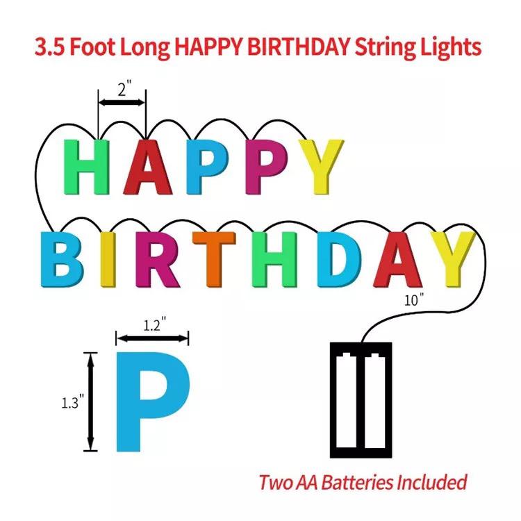 HAPPY BIRTHDAY String light + ( GET FREE 10M USB FAIRY LIGHT )