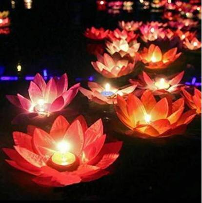 Water Sensor Floating LED Lotus Candle (PACK OF 6)