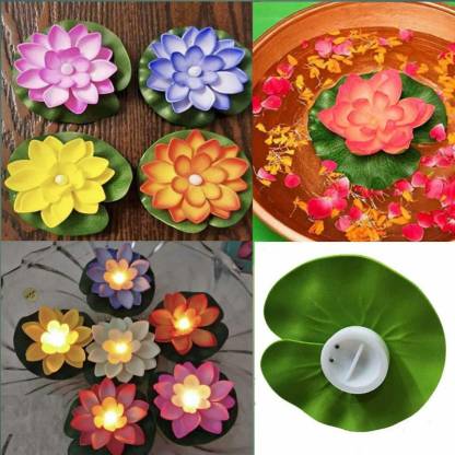 Water Sensor Floating LED Lotus Candle (PACK OF 6)